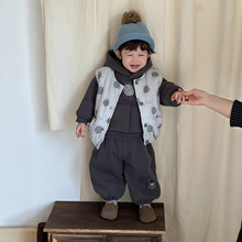 宝宝秋冬装衣服棉马甲外套韩版童装儿童服装2025新款男童加厚套装