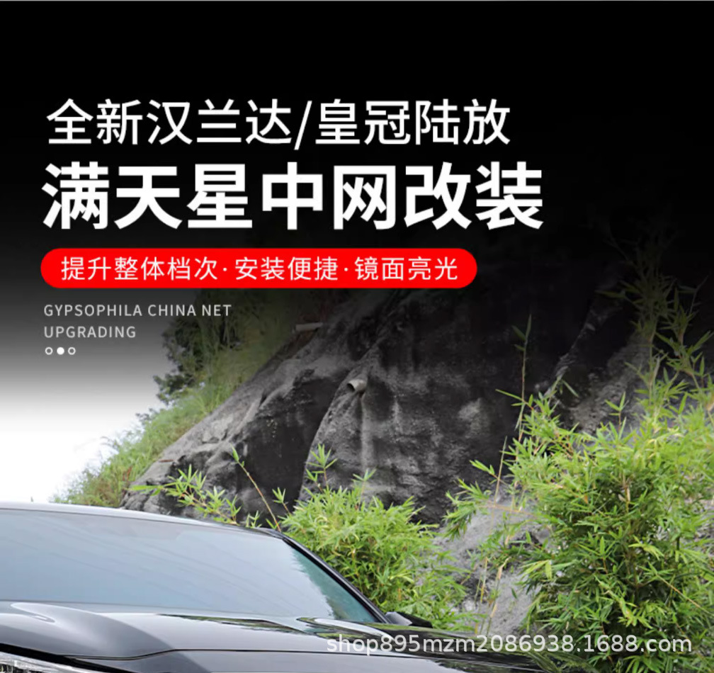 Suitable for Highlander Crown Landstar Gypsophila Grille Front Face Decorative Bright Strip Appearance Modification Accessories