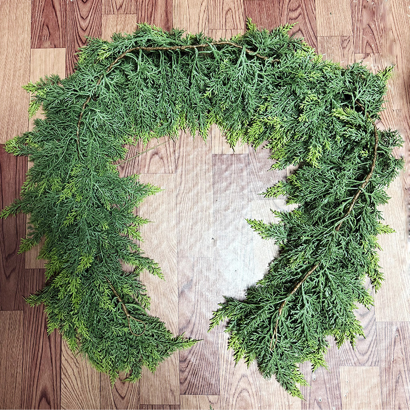 跨境仿真软胶双色柏叶雪松藤条配件仿真绿植圣诞家居装饰厂家批发|undefined