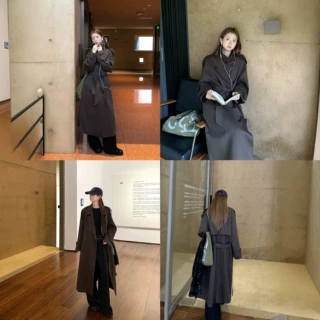 红人馆风衣外套女2026新款秋季长款巨好看的灰色韩系时尚气质大衣