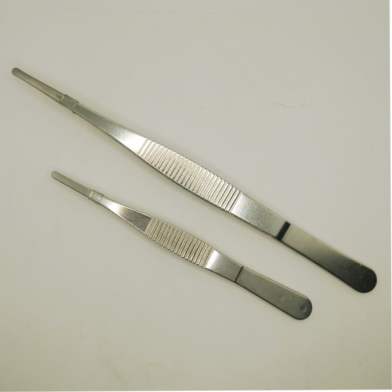 乐瑞康不锈钢敷料镊12.5cm14cm16cm18cm20cm25cm 不锈钢镊子批发
