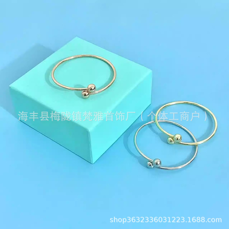 T-Brand's Personalized Trendy Minimalist Hardwear Series Ball-Shaped Open Bracelet, Fashionable, Simple, and Versatile T-Brand's Personalized Trendy Minimalist Hardwear Series Ball-Shaped Open Bracelet, Fashionable, Simple, and Versatile