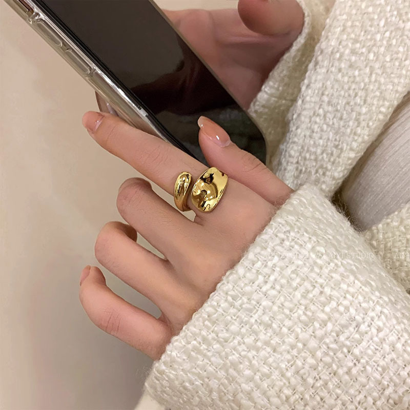 Sunburst Irregular Gold für Damen, europäische und amerikanische Nischenprodukte, hochwertige Wassertropfen-Gold-Silber-Zinnfolien-Texturindex_voghion.com
