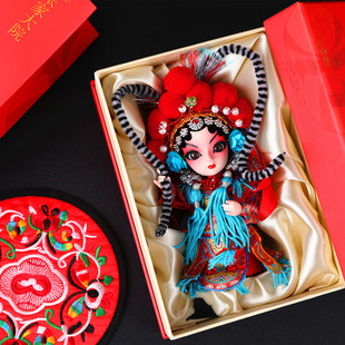 Beijing Specialty Silk Doll Peking Opera Doll Souvenir Ornaments Peking Opera Facial Makeup Puppet Opera Characters