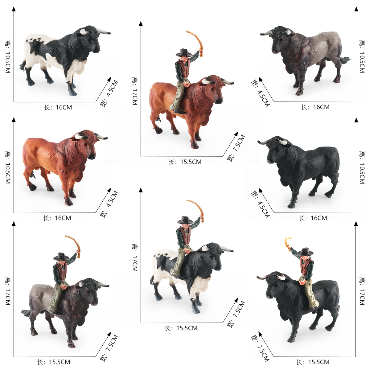 Transfronterizo simulación española corrida de toros modelo traje del norte de África Toro entrenador Caballero decoración estática decoración juguete