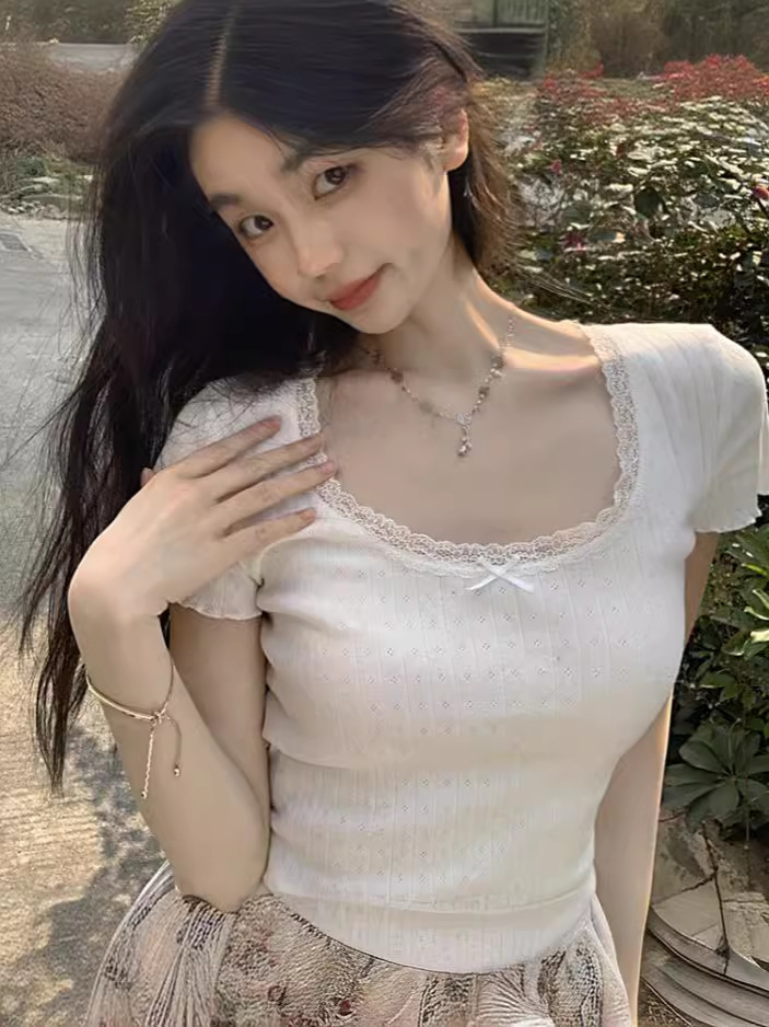 base short fashionable summer fitted short sleeve T-shirt