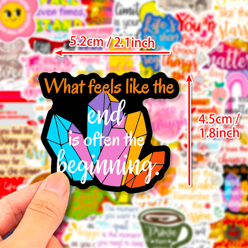 50 Cross-border Inspirational Text Sticker Handbag Material Notebooks Water Cup Luggage Decor Outdoor Waterproof Sticker