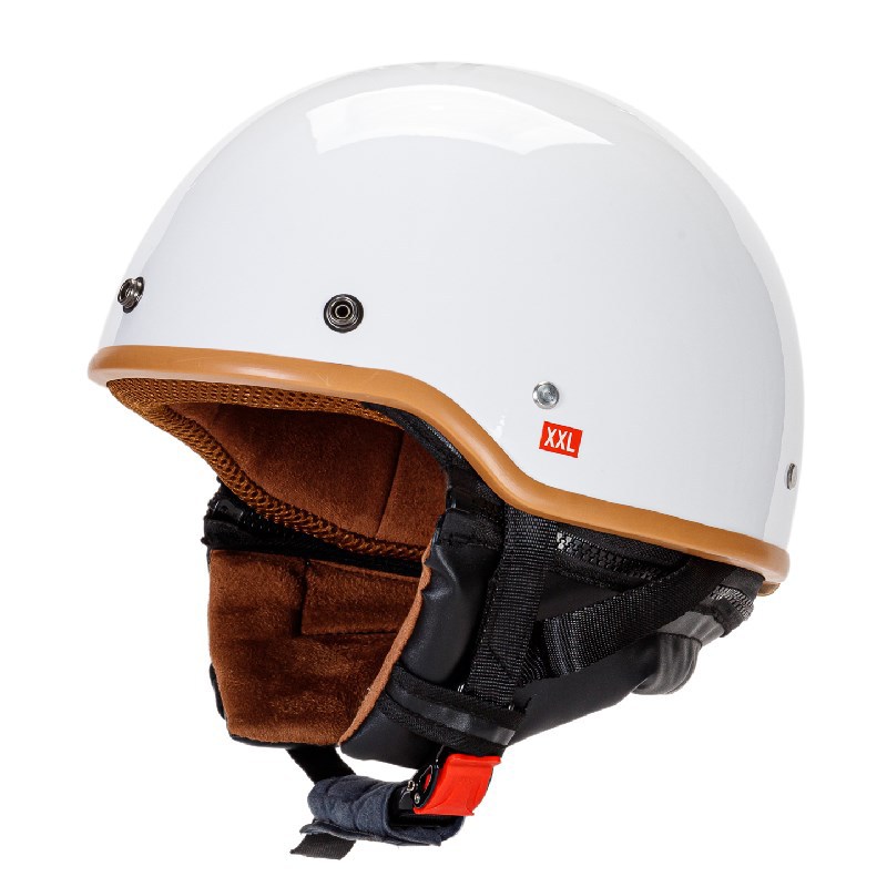 Vintage pusķivere ar malu ar noņemamu motocikla ķiveri ar priekšautiņu Elektriskā veloķivere Halewind_voghion.com