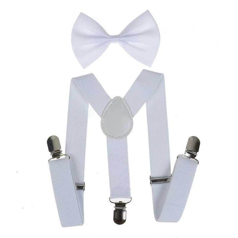 Children's 3-clip Y-shaped elastic shoulder strap+bow tie