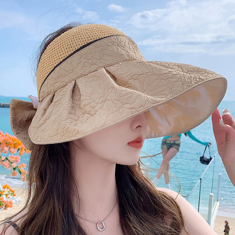Women's Sun Visor Hat Stylish Travel Beach Sun Protection Hat_voghion.com
