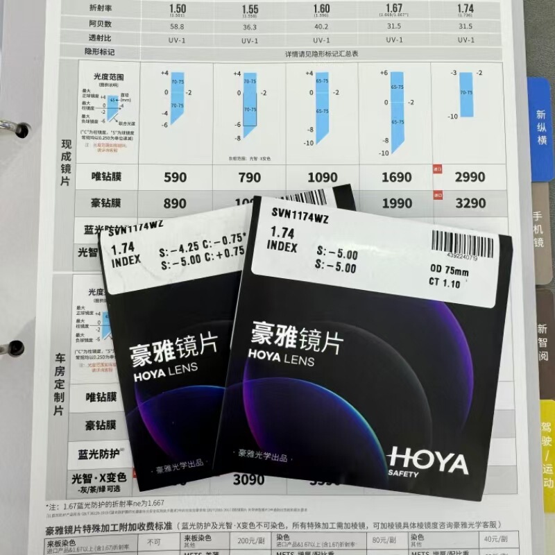 Hoya New Mingrui N1 Aspherical Diamond Coating Anti-Blue Light Prescription Lenses Available with Degrees Hoya New Mingrui N1 Aspherical Diamond Coating Anti-Blue Light Prescription Lenses Available with Degrees