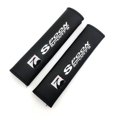Leather Carbon Fiber Breathable Comfortable | Seat belt shoulder pad - spoon-sports