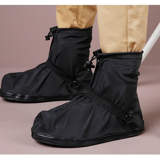 Yuyisi covered thickened sole rain-proof shoe cover low-cut pure black rain shoe cover one-piece delivery men's and women's boots