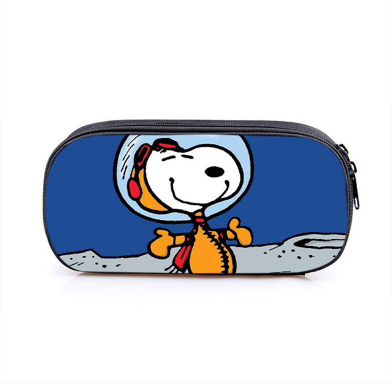Nuevo Snoopy transfronterizo bolsas de lápiz de gran capacidad creativas caja de papelería de dibujos animados de alto valor de la cara caja de lápiz para estudiantes de primaria