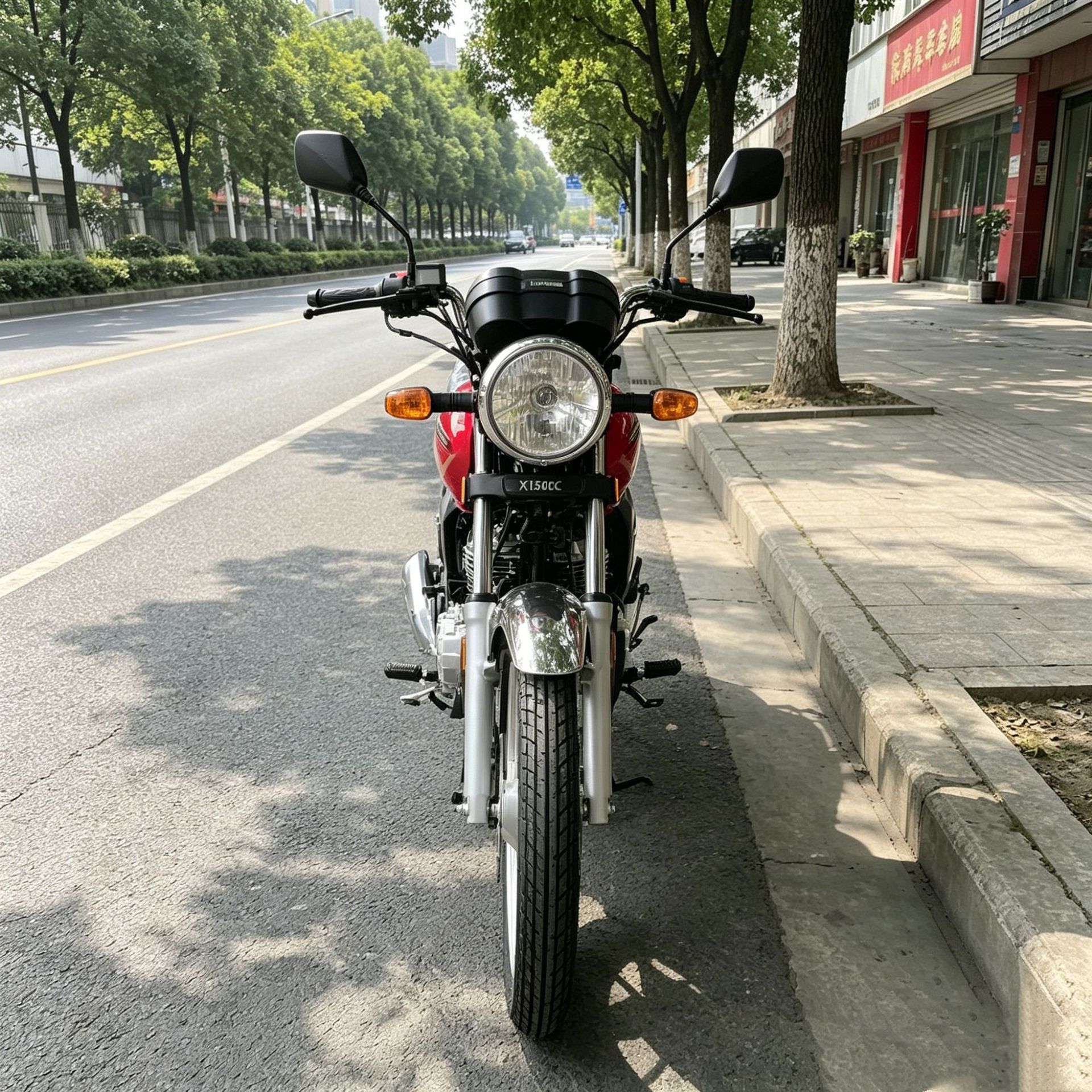 Fuel-Powered Two-Wheeled Motorcycle with Powerful Engine, Capable of Climbing Slopes, and a Reinforced Cargo Rack for Carrying Goods for Cross-Border Export