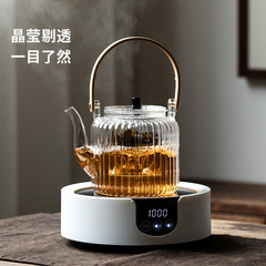 熱玻璃煮茶壺煮茶器泡茶器加厚提梁壺側把單壺燒水壺蒸茶