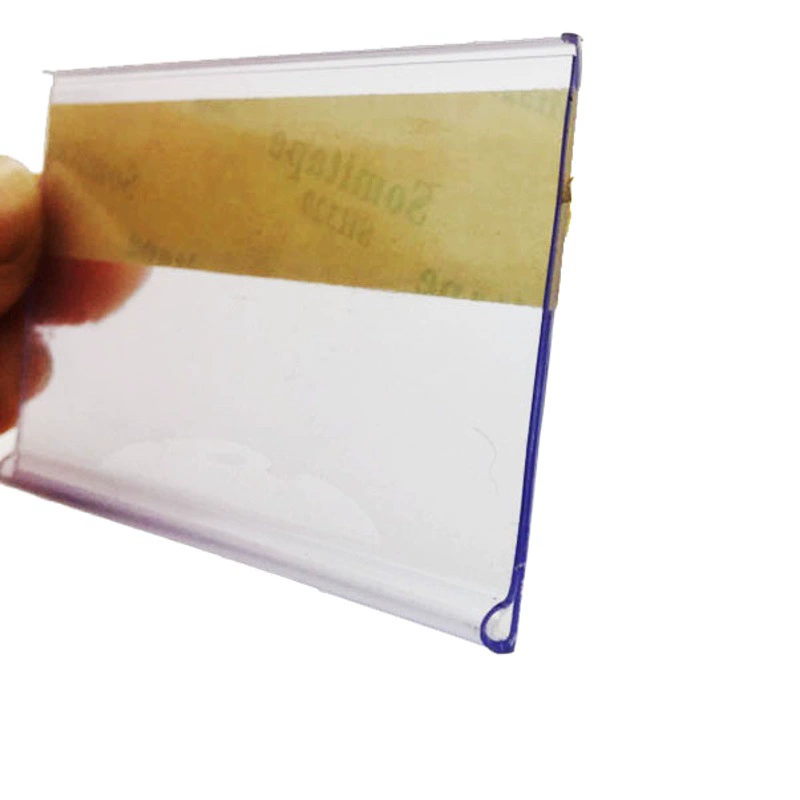 В наличии ПВХ с клеевым ценником ценник ПЭТ Высокая вискоза супермаркет Плоская полка полоса прозрачный пластиковый ценник