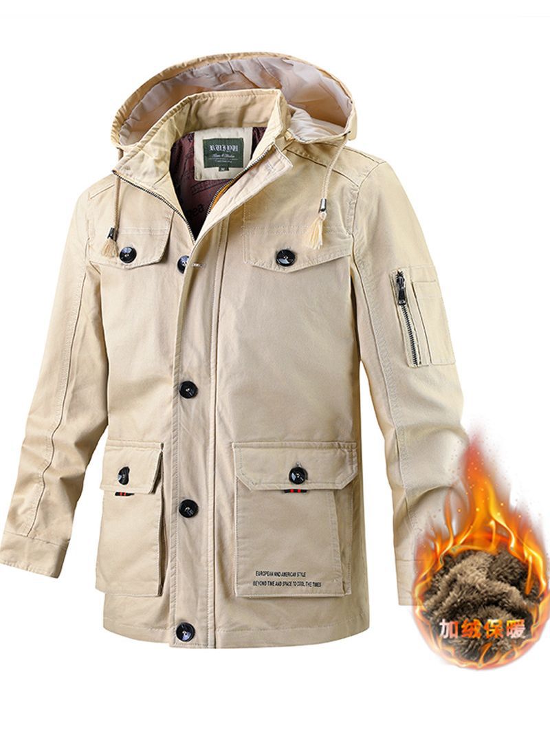 AliExpress transfronteriza abrigo de invierno de algodón acolchado abrigo de los hombres forrado de lana engrosada gordo de los hombres más el tamaño cálido Chaqueta de algodón acolchado de moda