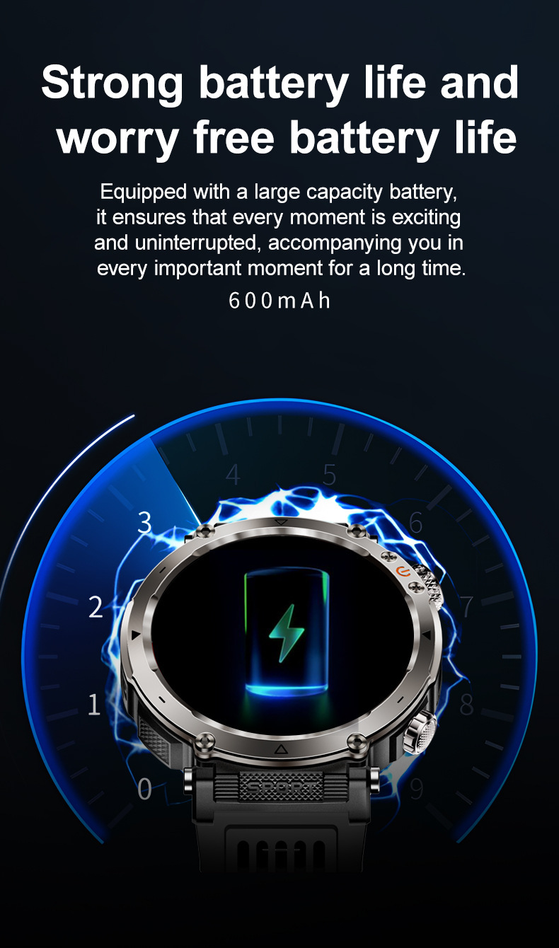 Smartwatch nuovo prodotto per sport all'aria aperta, impermeabile, chiamate Bluetooth, ampio schermo da 1,7", indicatore di frequenza cardiaca e saturazione di ossigeno nel sangue, luce LED._voghion.com