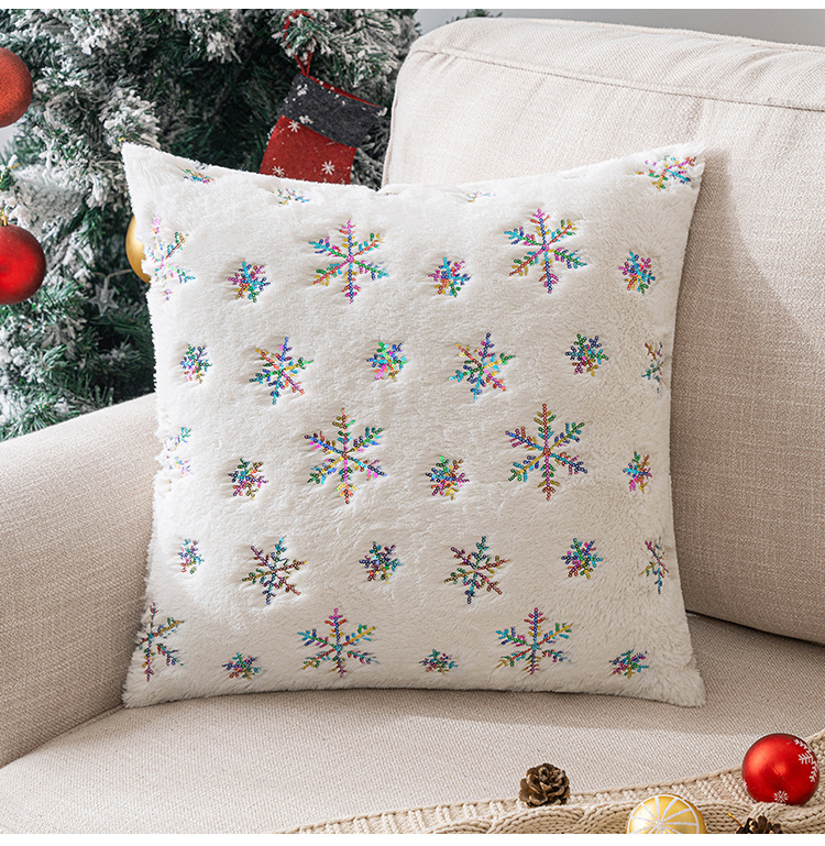 Fashion Snowflake Short Plush Pillow Cases display picture 1