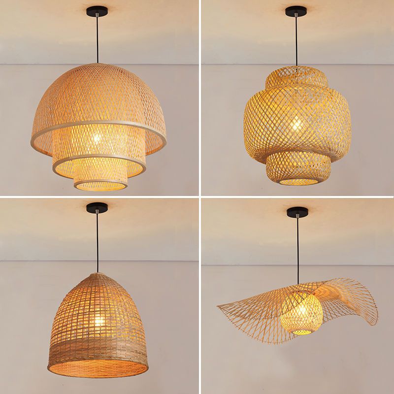 Linterna de personalidad creativa, pantalla japonesa de bambú, candelabro de arte de bambú, bambú, salón de té Zen, mesa de té, lámpara de bambú