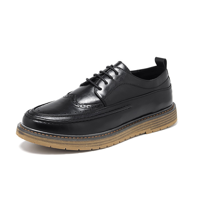 Zapatos de trabajo para hombres 2025 cuatro temporadas nuevos zapatos de cuero casuales para hombres británicos de negocios zapatos de suela gruesa para hombres image 6