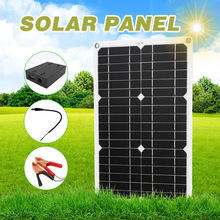 跨境出口20W18V太阳能板电池板单晶太阳能充电板光伏组件5V双USB