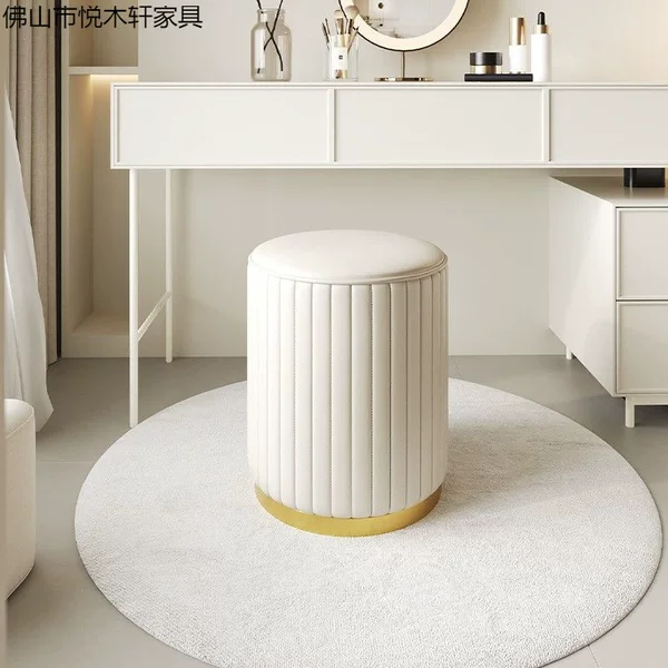 New Makeup Stool Velvet Stool Cute Girls Storage Low Stool Makeup Stool Home Living Room Round Stool Storage Stool