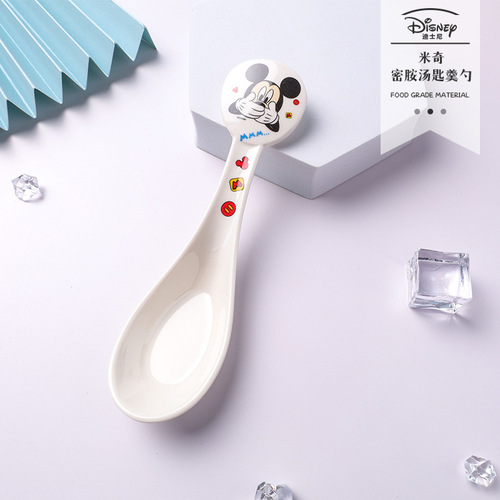 Disney children's spoon for soup and meals, large Mickey and Minnie cartoon spoon