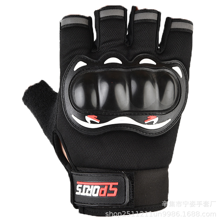 Motocicleta medio dedo guantes hombres antideslizante protector resistente al desgaste motocicleta bicicleta entrenamiento táctico medio dedo guantes deportivos mujeres