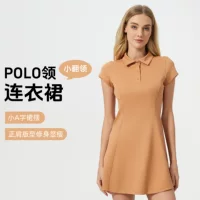 Летняя рубашка с короткими рукавами POLO с отворотом спортивное платье женская талия тонкая фитнес йога теннисная юбка DSS068