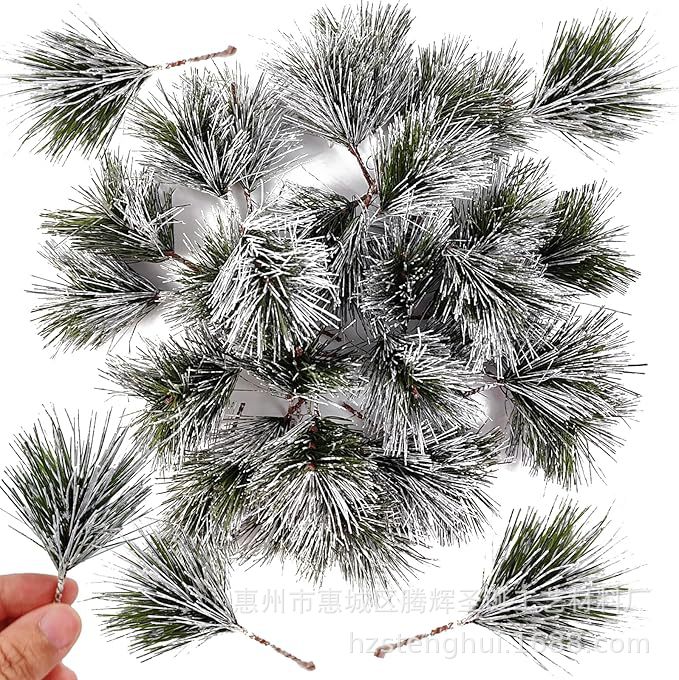 Artificial green pine needle branches PVC plastic pine needle…
