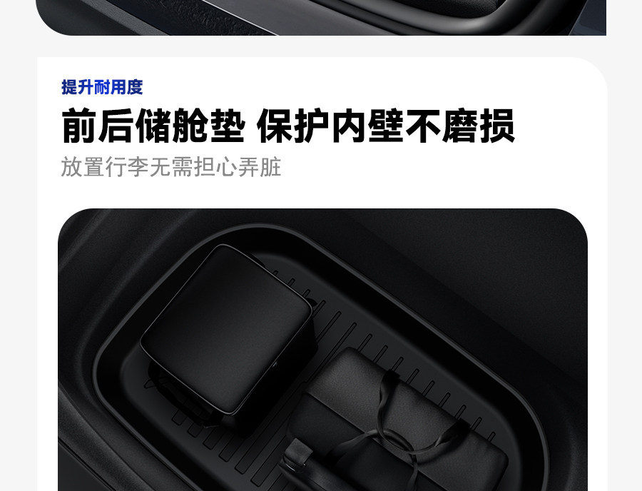 Suitable for Tesla's New Version of Model Y/3, Trunk Backrest Integrated Mat, Front and Rear Trunk Mats, Full Surround Tail Mat