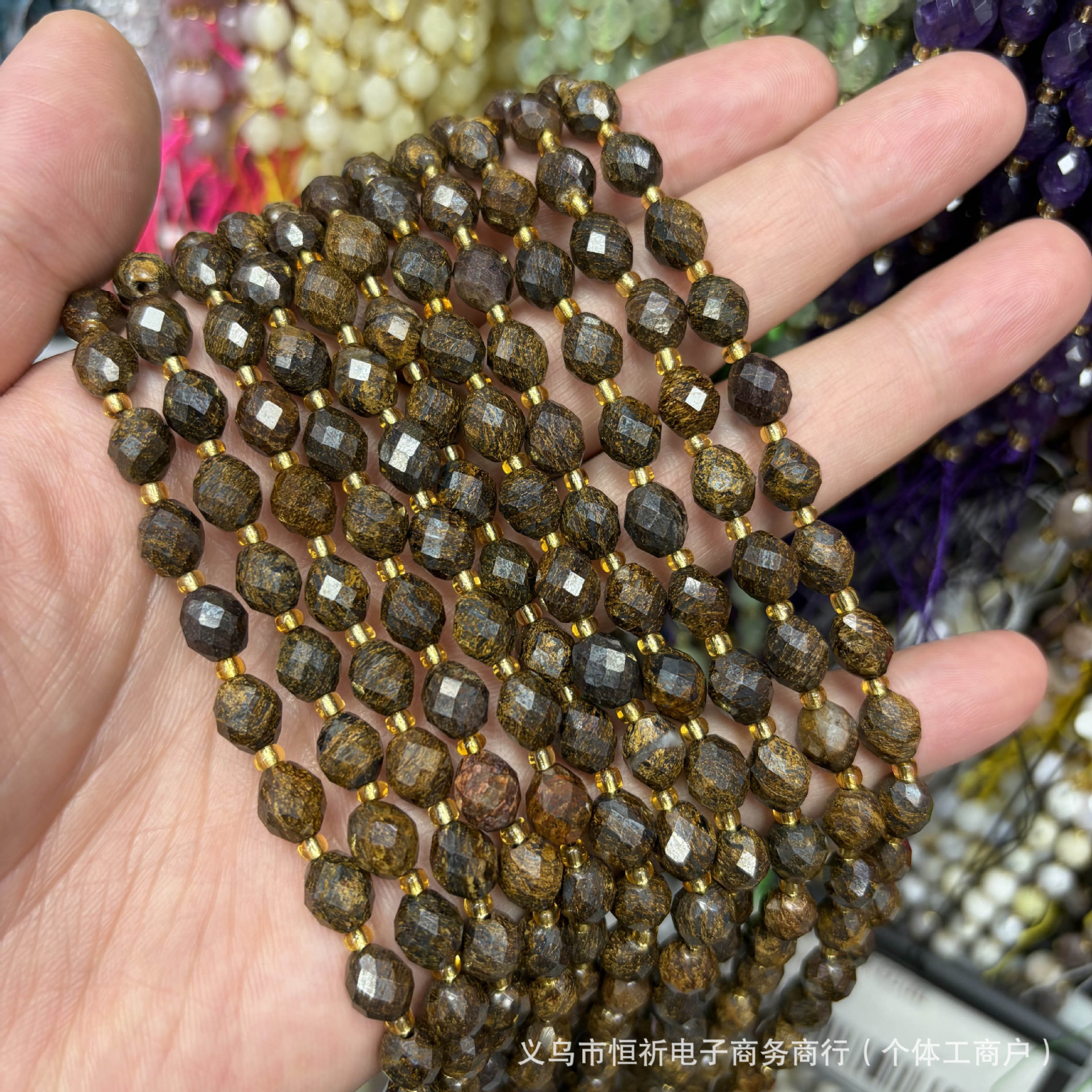 Natural stone 6x8mm rice-shaped crystal tiger's eye agate faceted loose beads, spacer beads, DIY bracelet and necklace accessories, wholesale