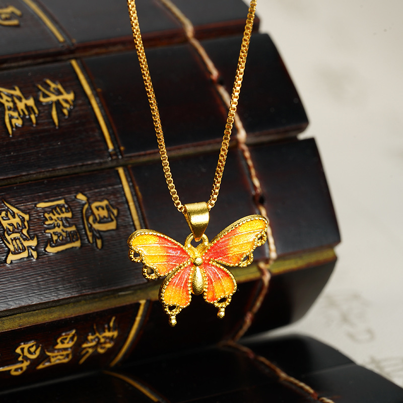 Nuevos productos Vietnam Sha Jin China colgante mariposa joyería DIY chicas moda moda popular simple transmisión en vivo