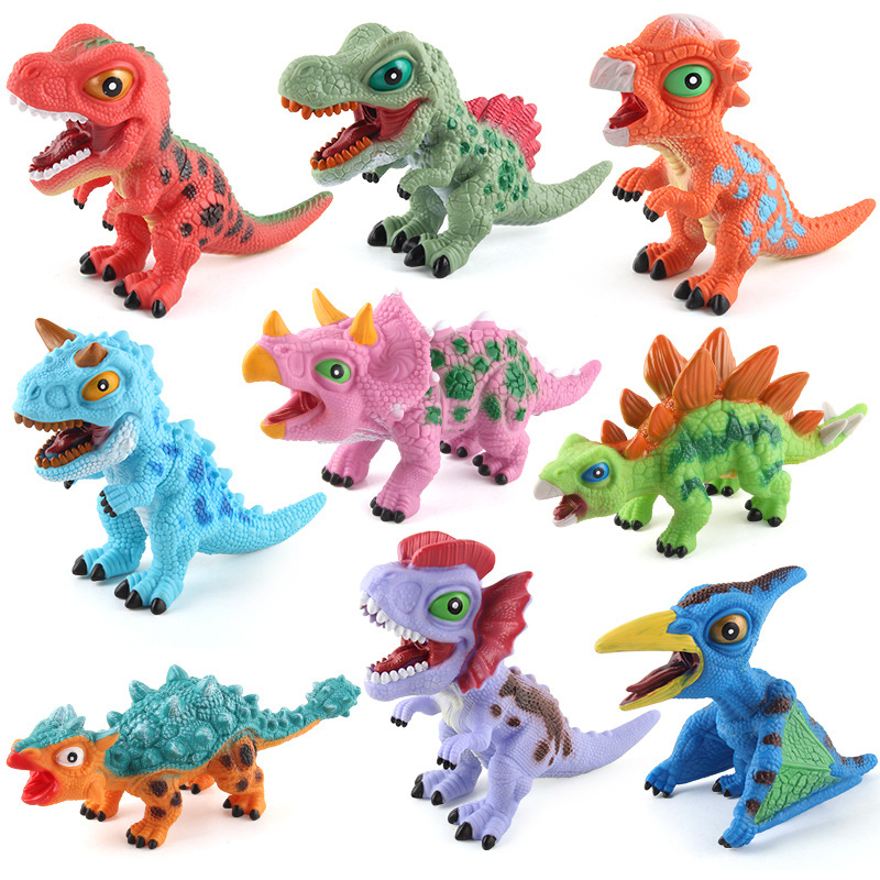 Q versión Jurásico de goma suave sonido dinosaurio juguete animal pellizco llamado simulación Tyrannosaurus pterosaurus dinosaurio modelo