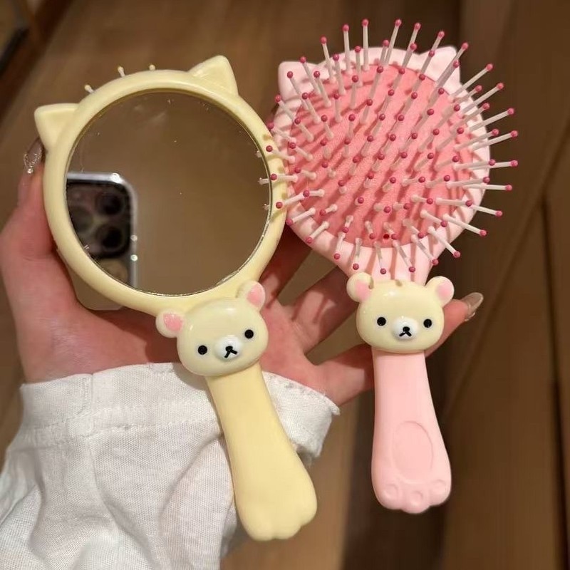新しいリラックマエアバッグツーインワンコームかわいい漫画エアクッションポータブルマッサージミニハンドヘルドミラーコーム|undefined