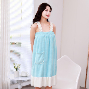 Internet Celebrant Princess Bath Dress Student Cute Korean Style Sweet Absorbent Hair-free Bath Bath Towel Wearable Sexy Bathrobe