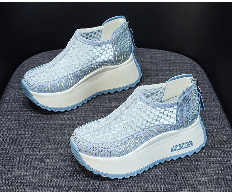 Giày sneaker nữ chunky đế dày mũi tròn lưới thoáng khí phong cách thể thao — M2839 màu xanh, M 2839m màu, M2839 màu đen, M2839 màu tím chi tiết 21