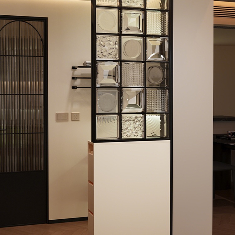 Modern Minimalist Style Bathroom Half-Wall Screen Living Room Entrance Internet Celebrity Ultra-White Glass Tile Bedroom Washstand Partition