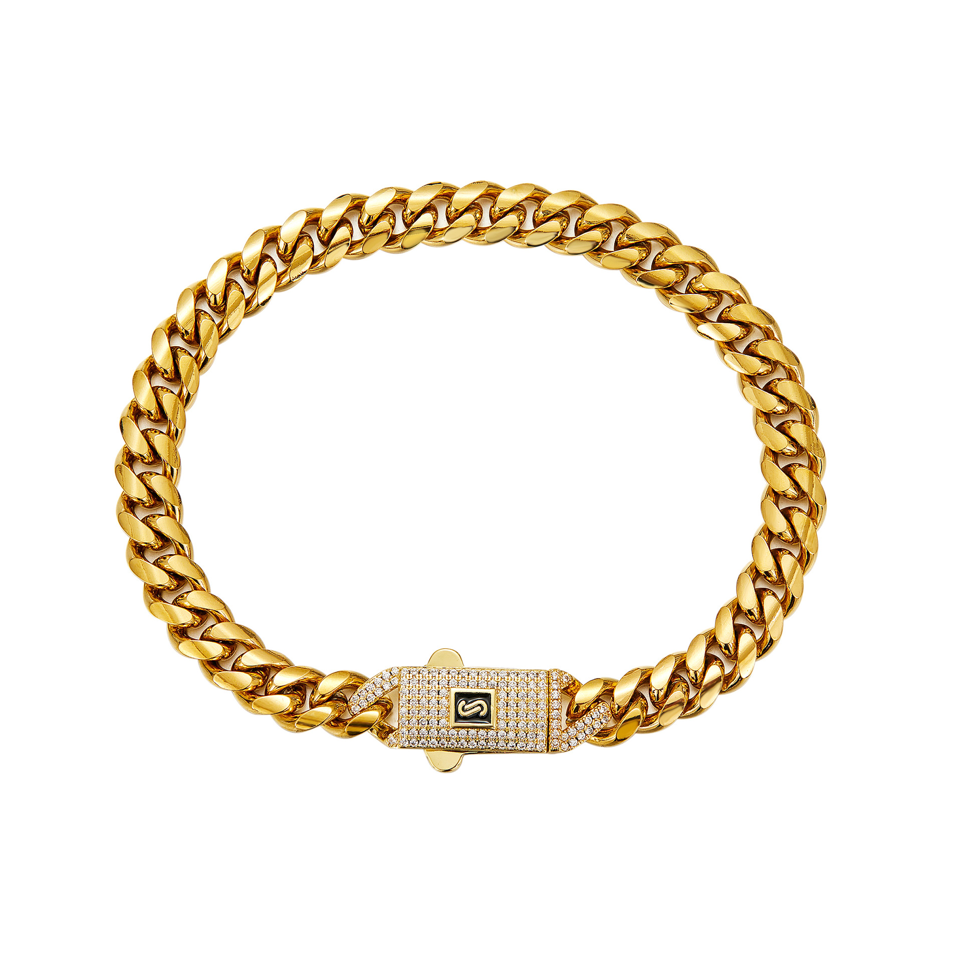 162g Weight Hip-Hop Classic Style Solid Color 304 Stainless Steel Polishing Plating Inlay Zircon 18K Gold Plated Men's Necklace Men Chain Necklaces