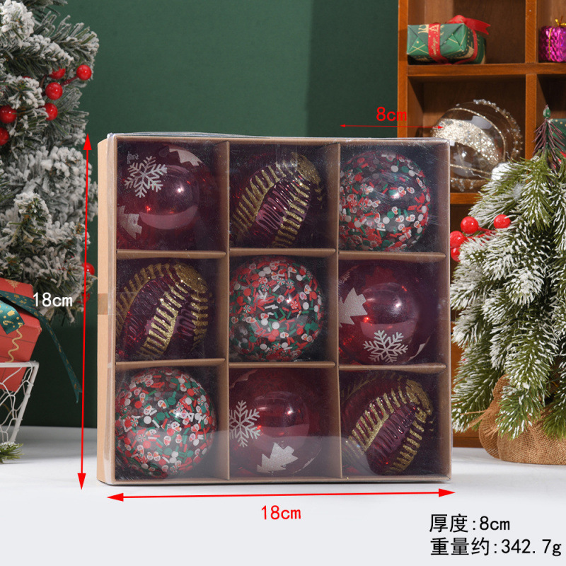 クリスマス 8 センチメートル装飾点滅クリスマスボールカラー電気メッキ絶妙なクリスマスツリーペンダント装飾工場直販|undefined