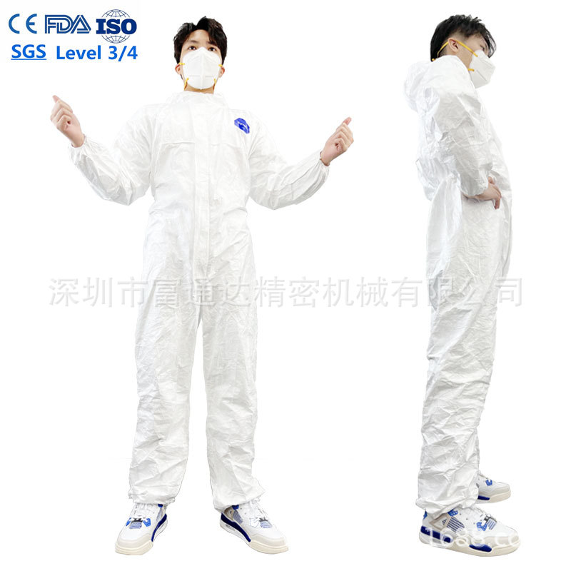 可出口ASTM 1671医生穿55g一次性防护服机场工作防护衣隔离服