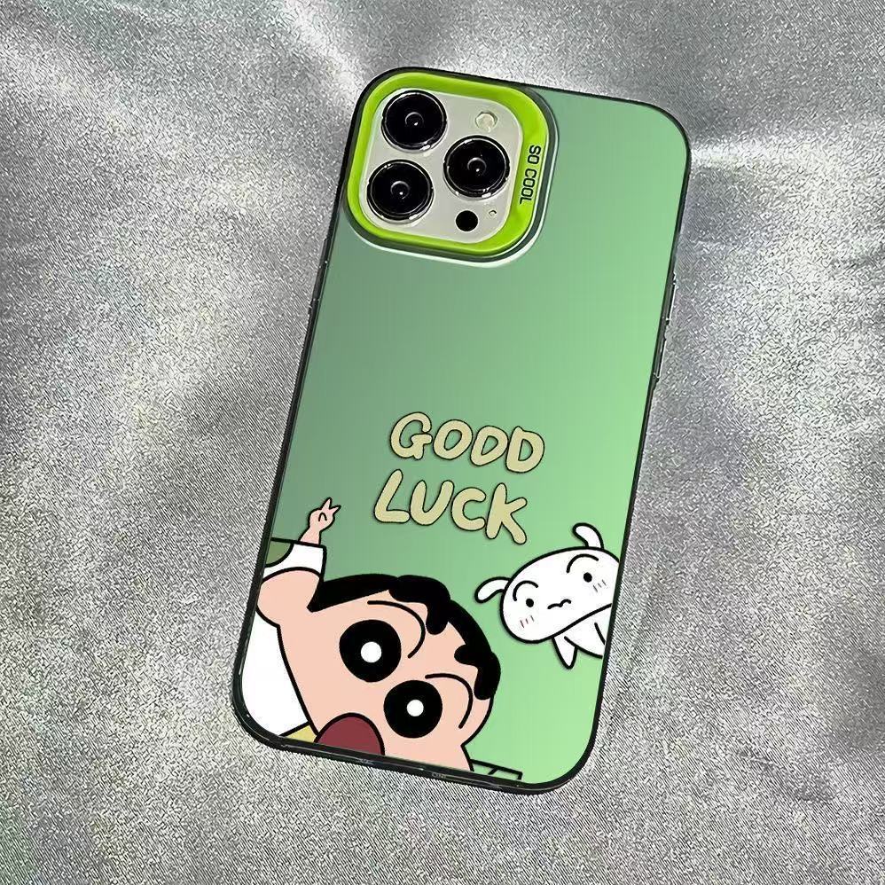 Funda para Teléfono Good Luck Xiaoxin Compatible con Apple 17 Promax, iPhone 15/14, Estilo Ins, Texto 13, Galvanoplastia 16, 12