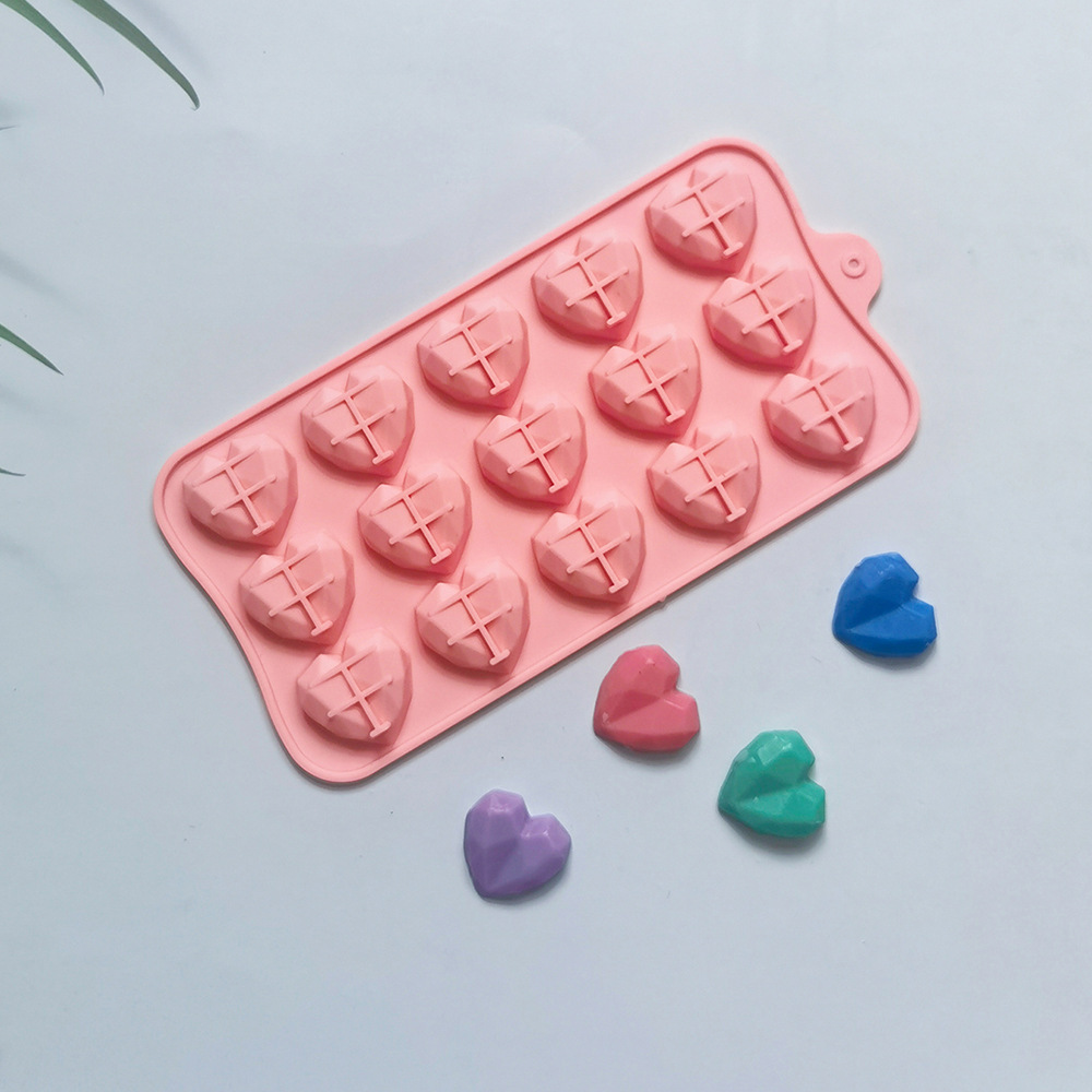 15 diamantes amor chocolate 68 molde de silicona pastel helado pudín molde de postre jabón utensilios