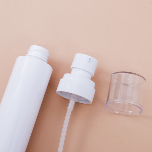 60ml80ml white round essence bottle flat shoulder 100ml toner pet spray bottle packaging material repackaging bottle