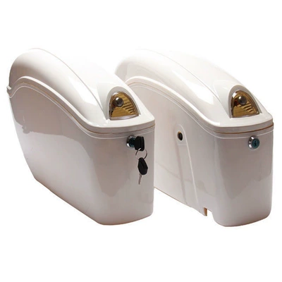 Motorcycle trunk, Waterproof Motorcycle Side Box - white-without-stand