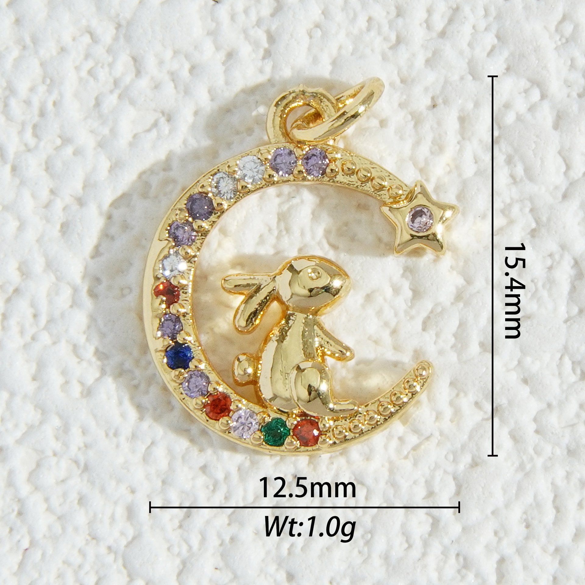 18K oro micro-cristalino accesorios de piedra estrella luna mariposa flores amor colgante DIY collar material pendientes