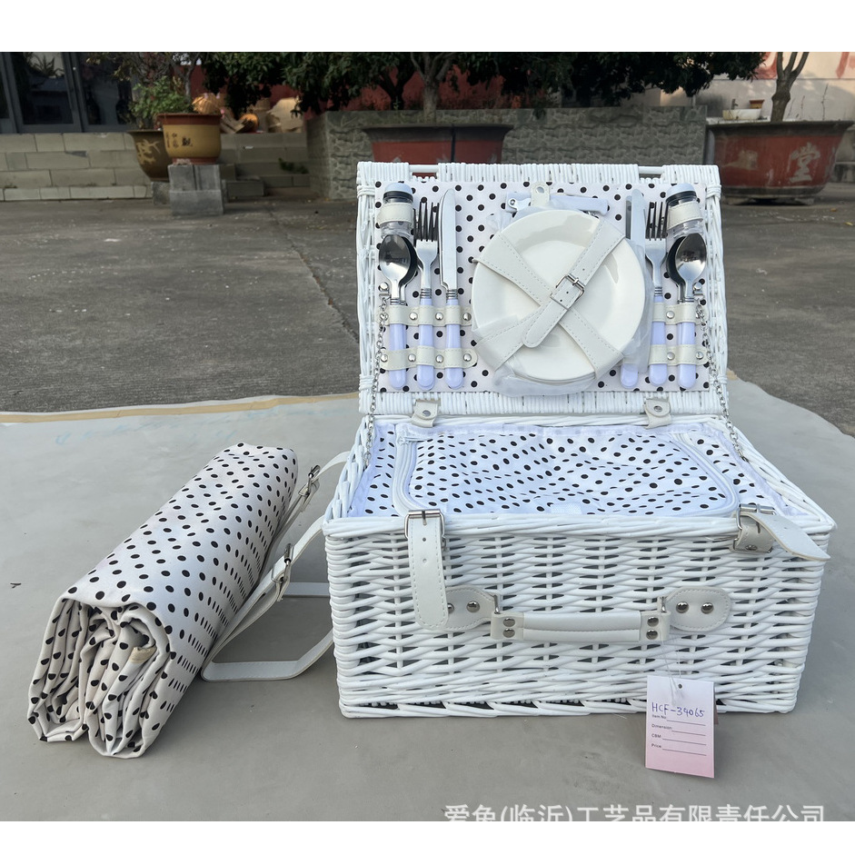 Canasta de picnic personalizada, mimbre hecho a mano con tapa, canasta de regalo, salida de primavera, canasta de almacenamiento de frutas, bolsa de aislamiento de vajilla