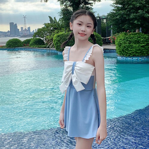 Children's Fresh Style One-piece Swimsuit for Girls and Toddlers, Baby Sun Protection Quick-drying Swimsuit for Girls